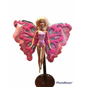 Barbie Doll Fairytopia Pink Butterfly 14" Wings FLOWER N FLUTTER Mattel 2010